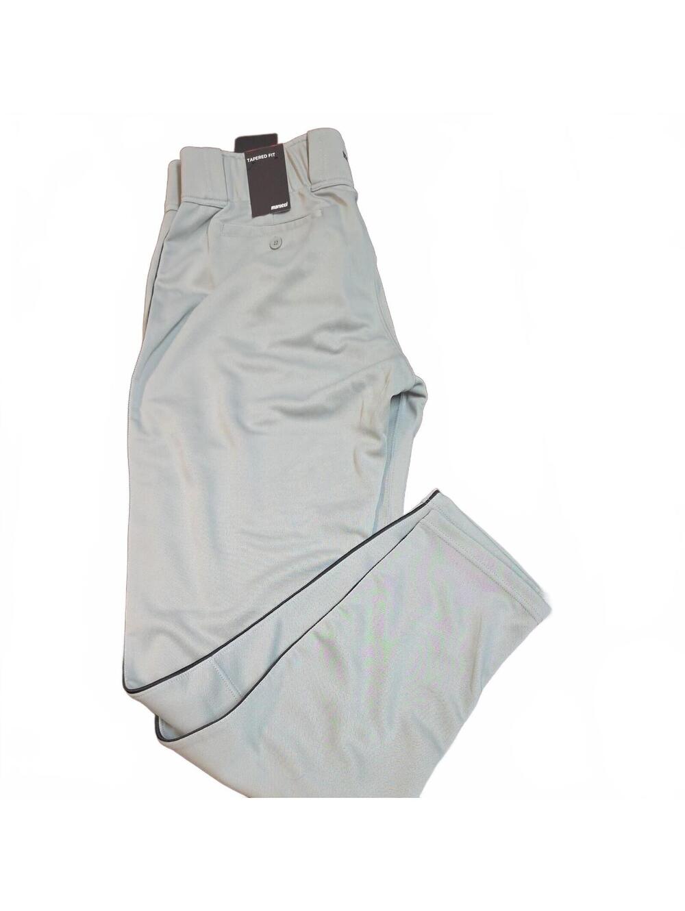 Marucci Baseball Pants Mens XL Grey Black Piping Performance Tapered Leg NWT